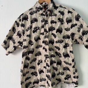 Jeep Beige Car Pattern Casual Shirt